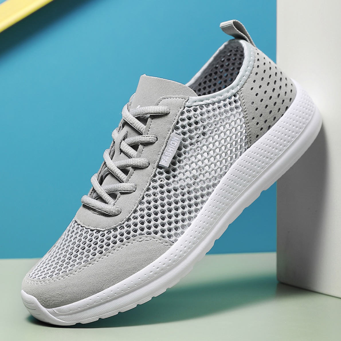 Breathable Mesh Athletic Shoes - メンズメッシュランニングシューズ 通気性 軽量 ソフトソールスニーカー アウトドアウォーキング スポーツ