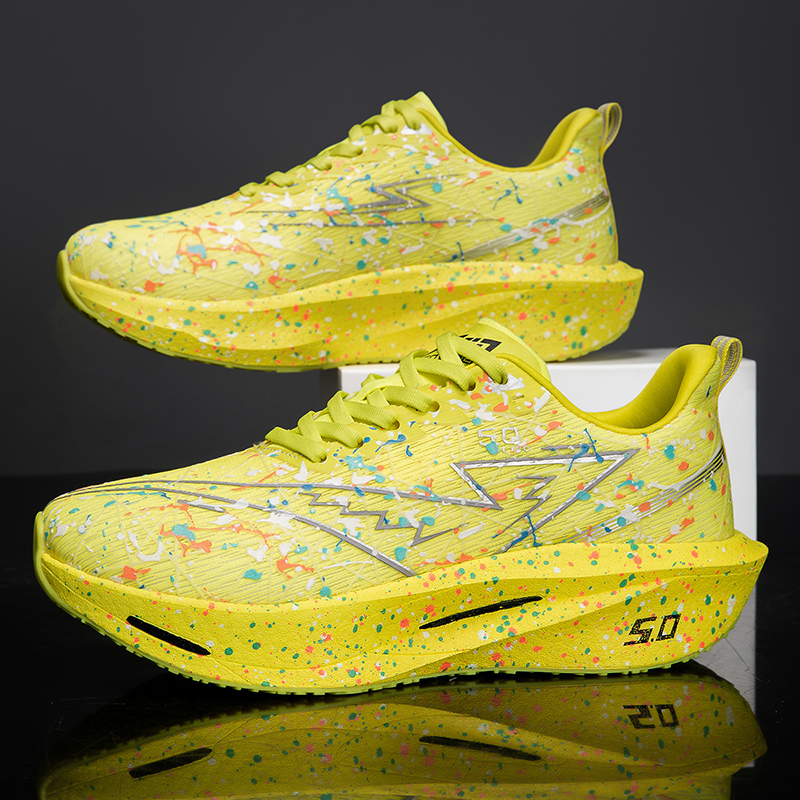 Carbon Plate Marathon Racing Shoes - マラソンレーシングシューズ カーボンファイバープレート 弾性メッシュ スポーツトレーナー