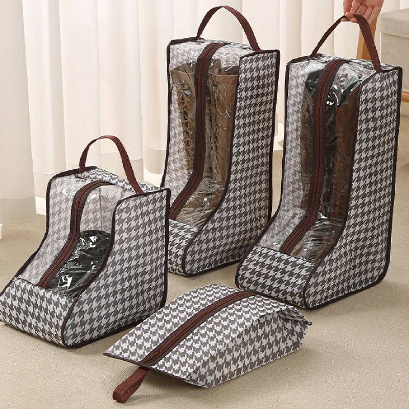 Women'S Shoes - 背の高いブーツ収納バッグ 透明なPVC窓付き 通気性のある防塵オーガナイザー 膝丈の靴を崩れさせず収納できる クローゼット用 女性用