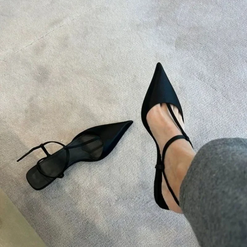Women'S Shoes - 女性用靴 セクシーなポインテッドトゥ レディースサンダル 快適なローヒール トレンディなサンダル シンプルで多用途な大きいサイズのパンプス