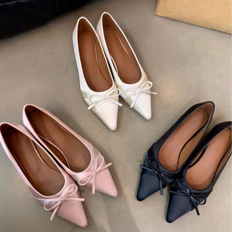 Women'S Shoes - 夏の新作シフォンファッション、甘いリボン付きカジュアルフラットサンダル（女性用）、快適なスリッポンシューズ、アウトドアウェア2026