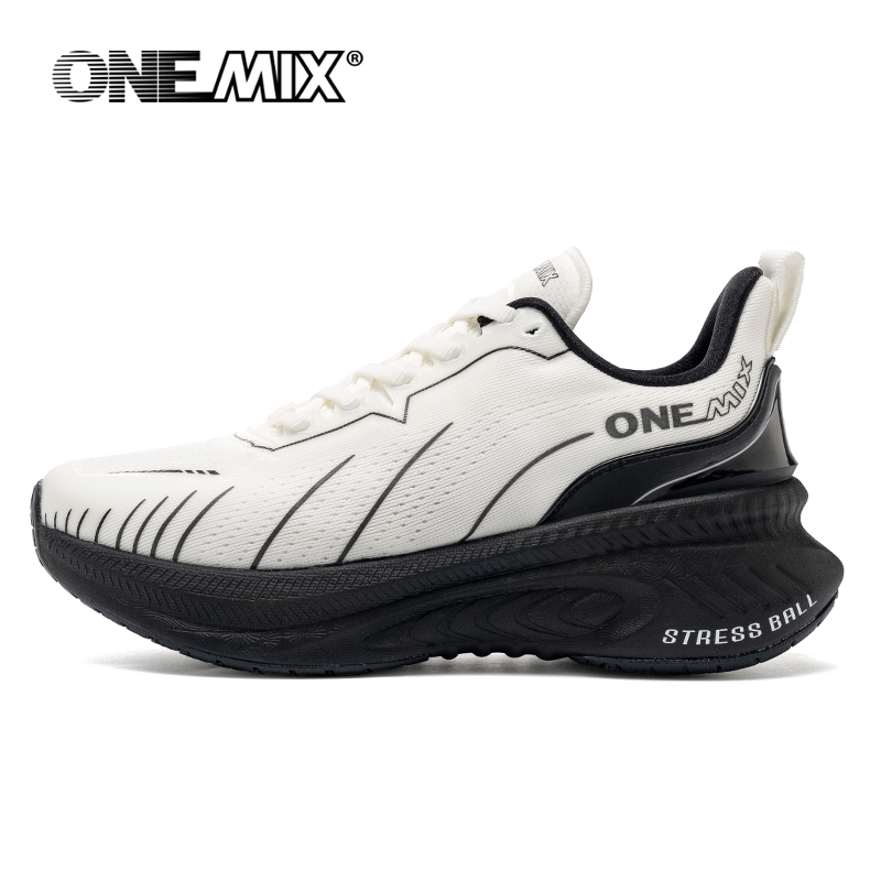 ONEMIX ホワイトロードランニングシューズ男性用エアクッ - Reflective Night Running Shoes のレビューと価格
