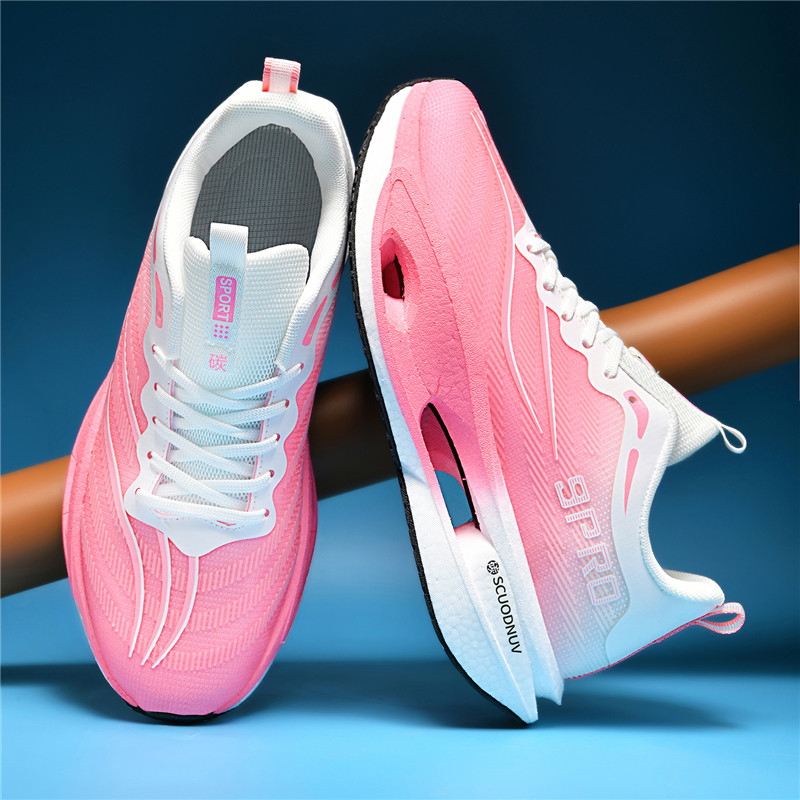 新しい女性用ランニングシューズ、通気性のあるメッシュ表面、ポ - Carbon Plate Marathon Racing Shoes のレビューと価格