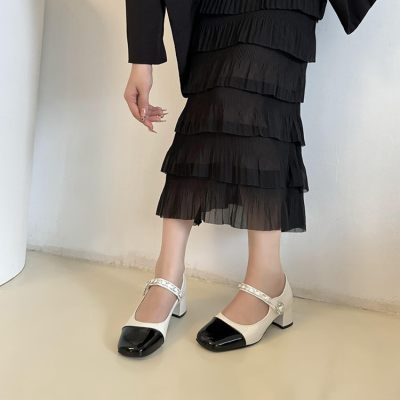 2026年 パールクラスプ 厚底ハイヒール ブラック ホワイ - Sandals のレビューと価格