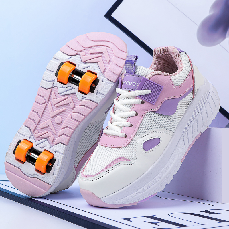 子供用ローラースケート、4輪、取り外し可能な車輪付きスニーカ - Men'S Shoes のレビューと価格