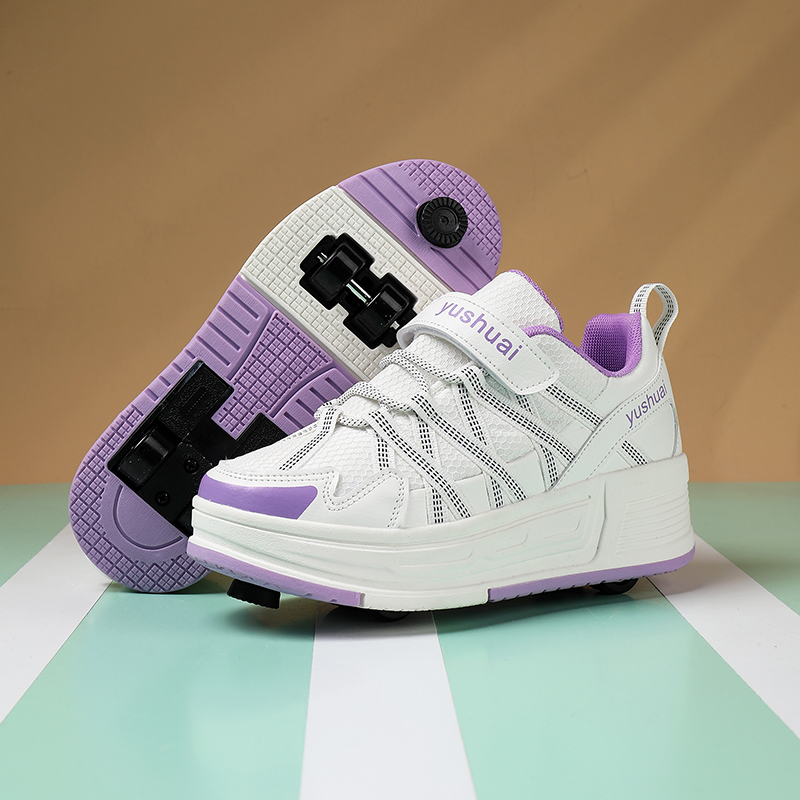 男の子と女の子向けのローラーシューズ、4輪付き、セミプロ仕様 - Running Shoes のレビューと価格
