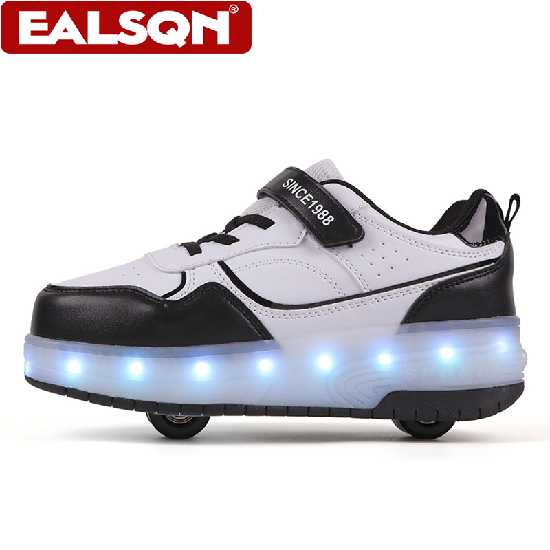 新しい子供用LEDライトアップローラースケートシューズ、ダブ - Men'S Shoes のレビューと価格